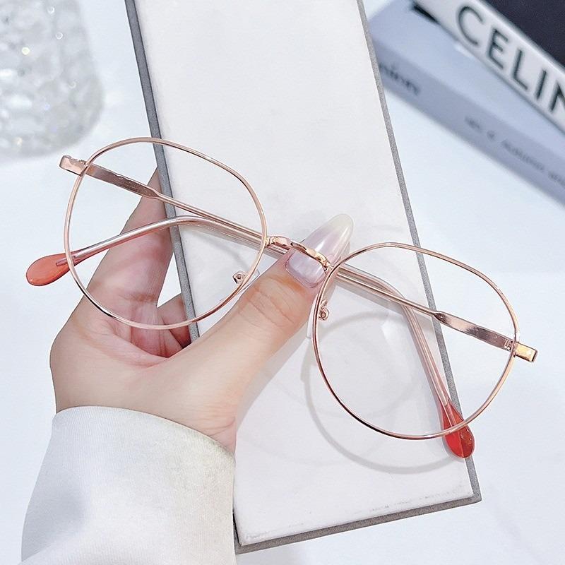 Stylish Metal Frame Anti Blue Light Glasses Flat Mirror Anti Radiation Computer Glasses for Eye Protection