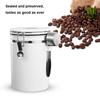 Recipiente de grãos de café 40/50/60 onças, aço inoxidável 304, recipiente de armazenamento de alimentos com colher com rastreador de data para farinha, cereal, açúcar