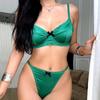 French Ice Silk Underwear Set for Women Sexy Ultra Thin Push Up Bra Set High Quality Comfort Lingerie Brassiere and Thongs Sets