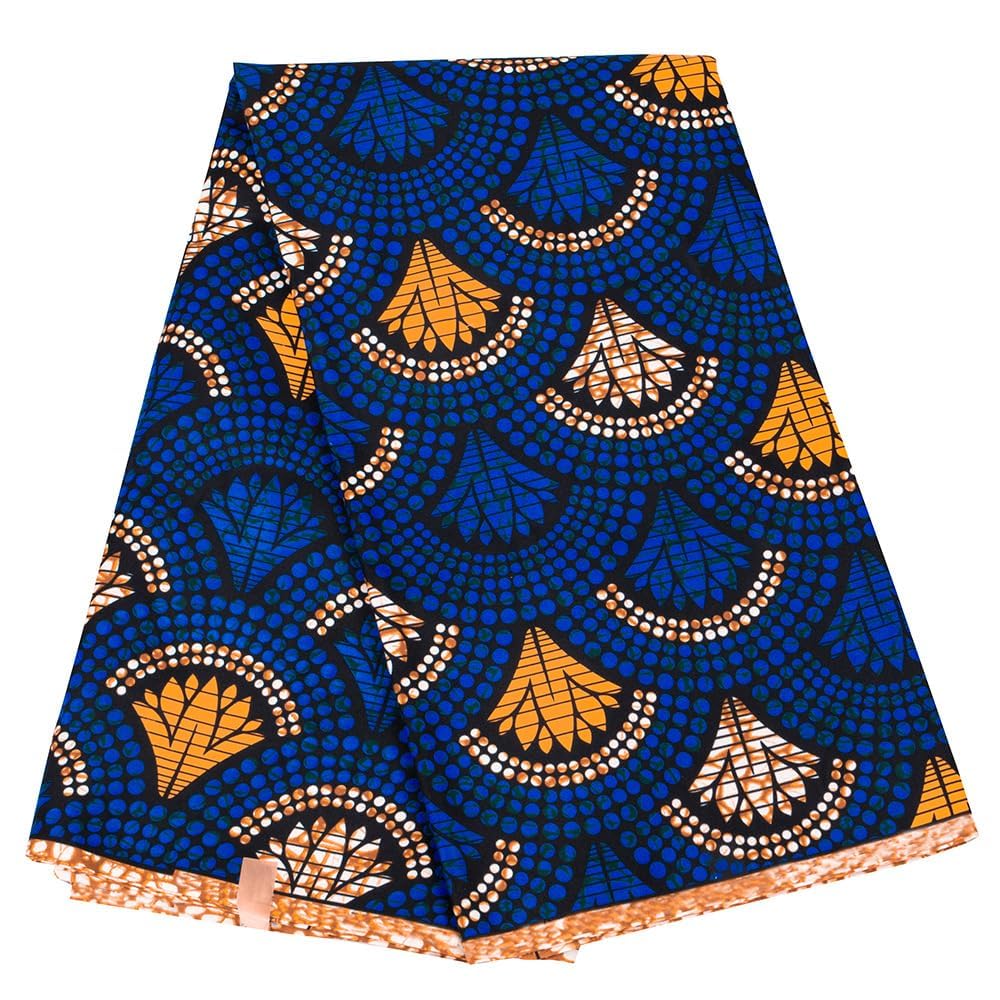 KINOKINO African African African Fabric Fabric, Print, (Blue, D, Polyester, approx. 540cm)