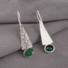Natürlicher Grüner Onyx Edelstein 925 Sterling Silber Schmuck Handgefertigte Ohrringe 1,9" EE-165-17