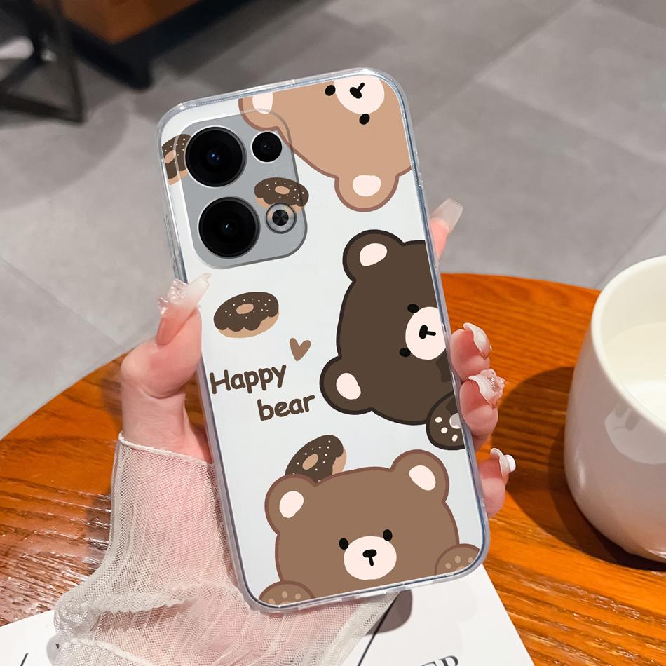 For Oppo Reno 13 Pro Phone Cases Leisure Flower Transparent Back Cover For Oppo Reno13 Pro 13Pro 5G Soft Slim Anti Drop Housing