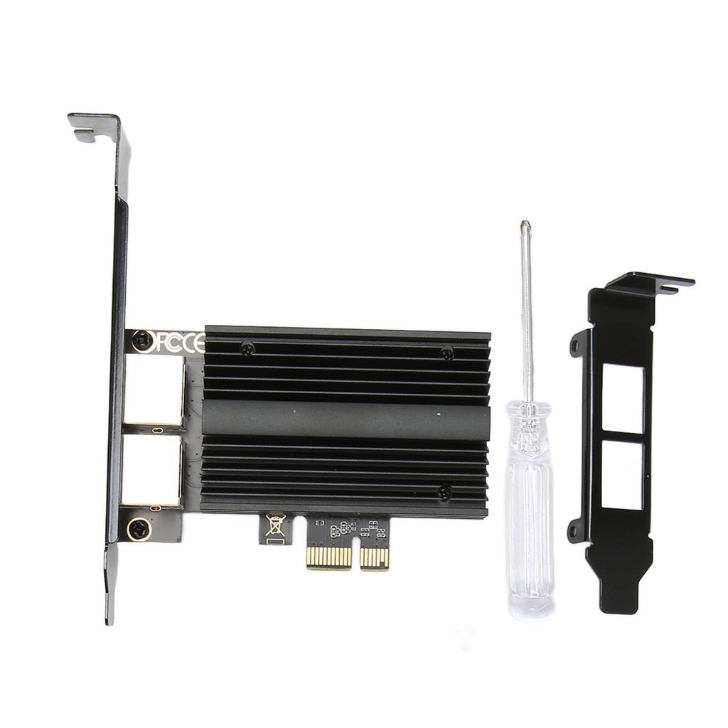 PCIe Network Card 2.5Gbps Dual Port Gold Plated Pin Aluminium Alloy Gigabit Ethernet Card for