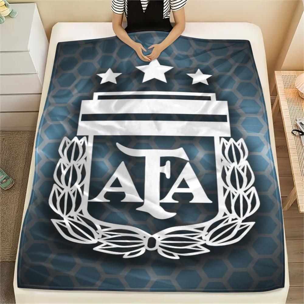 1PC Argentina national FC Print Flannel Blanket, High quality Comfortable for All Seasons, Home Decor, Warmth and Comfort, Perfect for Christmas Gifts