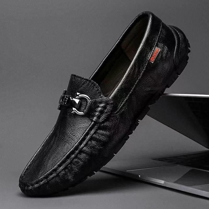 2025 spring and autumn new men's Doudou shoes men's deodorant casual shoes one-pedal lazy shoes driving shoes