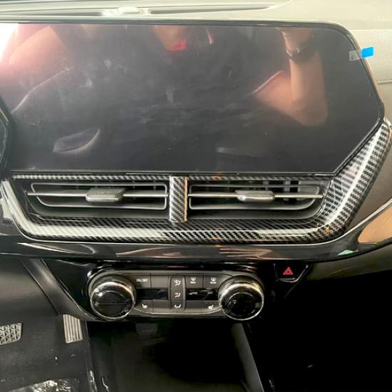 For Chevrolet Trax 2024 2025 Car Dashboard center Air Vent Trim Carbon fiber