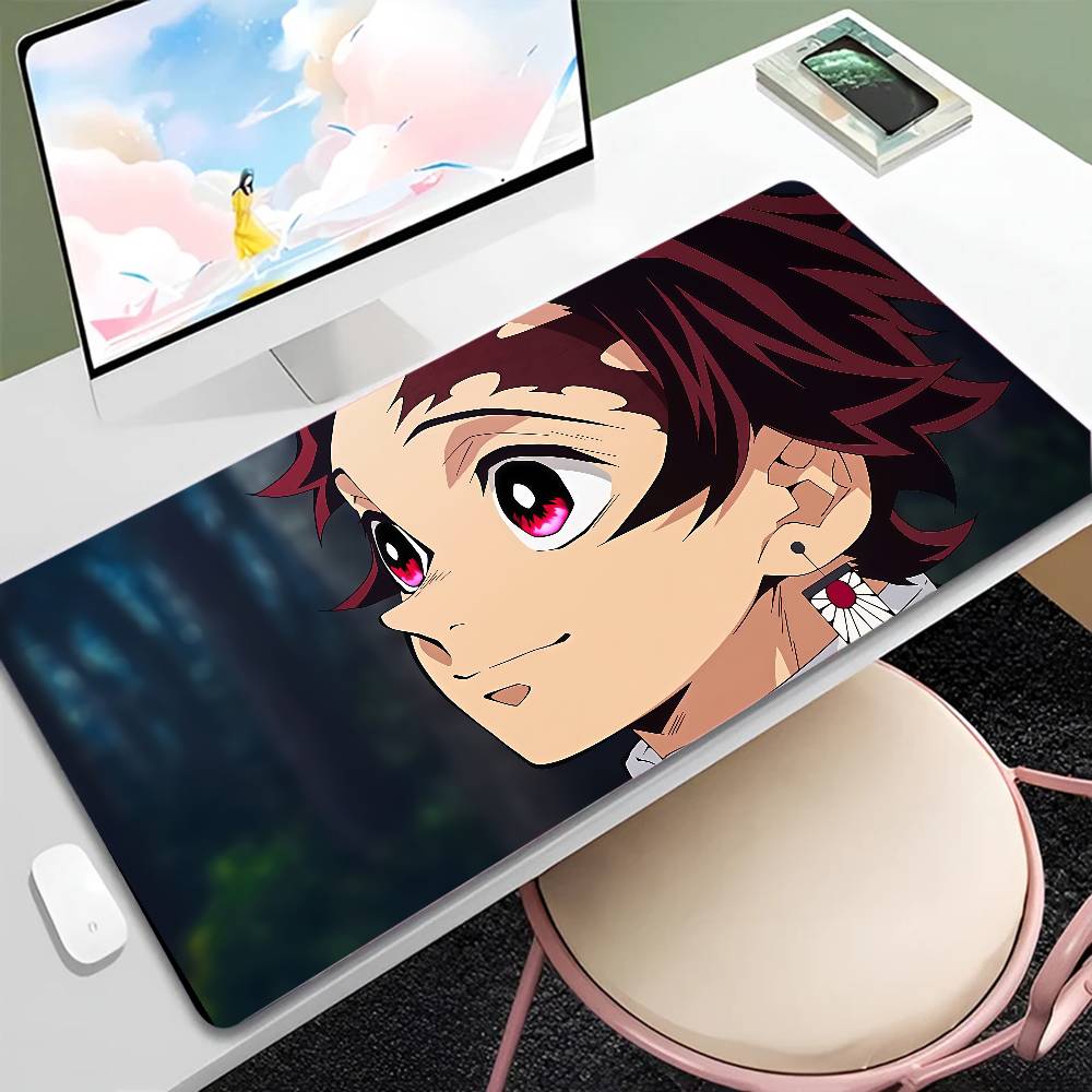 Demon Slayer Akaza Upper Moon Anime Gaming Mouse Pad Large Rubber Keyboard Desk Mat With 2MM Stitched Edge Design