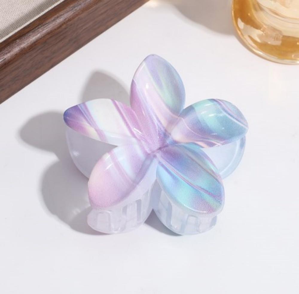 Clipsuri de păr Dopamină de 7 cm Pentru Femei Vitalitate Gradient Colorat Rechin Prindere Păr Formă de Floare Agrafe de Păr Accesorii de Păr Hawaii