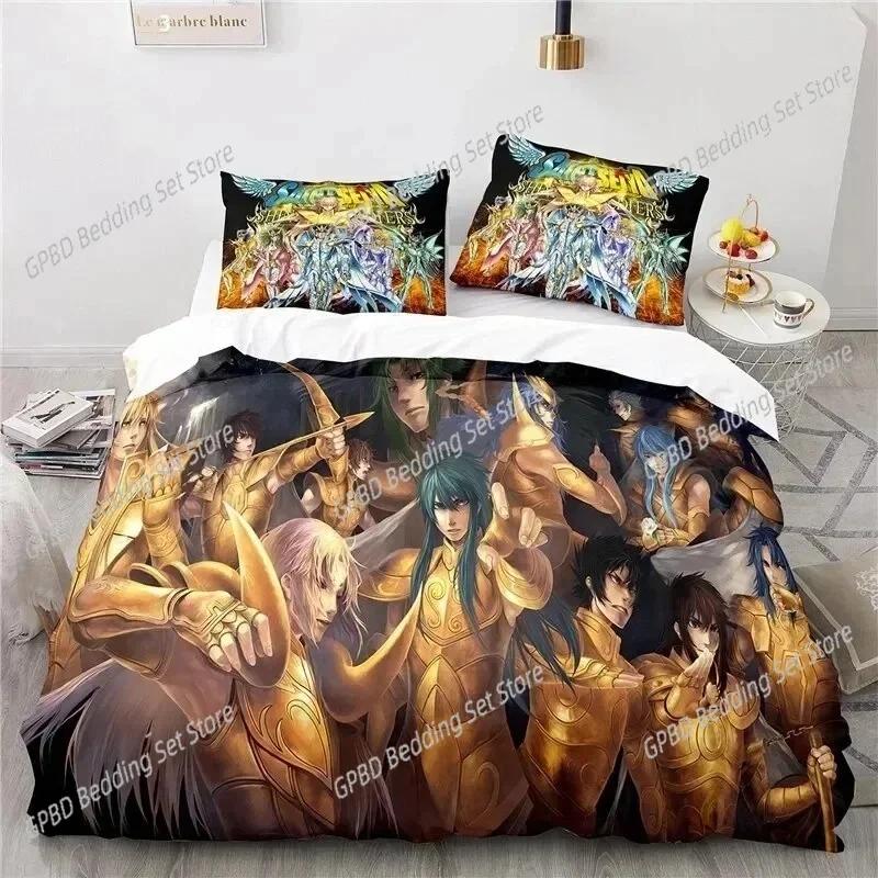 New Anime Saint Seiya LOST CANVAS Comfortable Duvet Quilt Cover Pillowcase Bedding Set Children Bedroom Decoration Home Textile