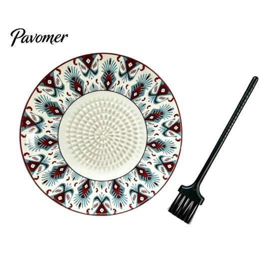 Gadget da Cucina in Ceramica Resistente Grattugia Aglio Zenzero, Piatto Trituratore Manuale 2-in-1 per Cucinare, Base Grattugia Verdure Piatta Portatile Facile da Pulire