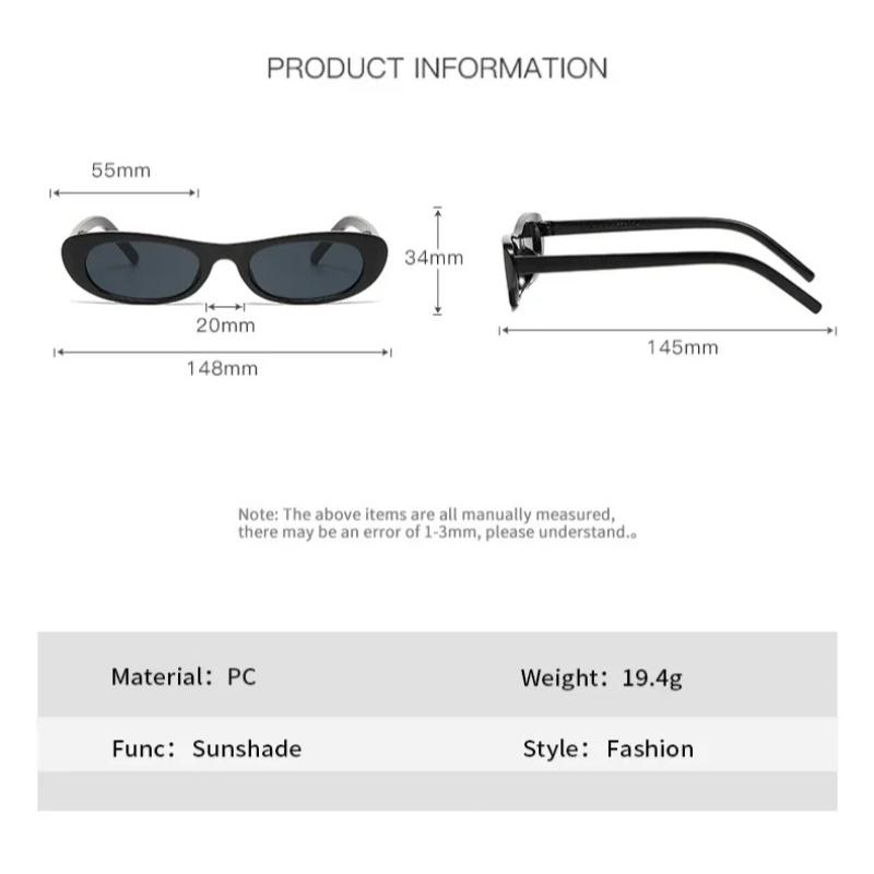 Retro Oval Frame Sunglasses Personalized Small Frame Trend Versatile Street Shooting Sun Glasses Female