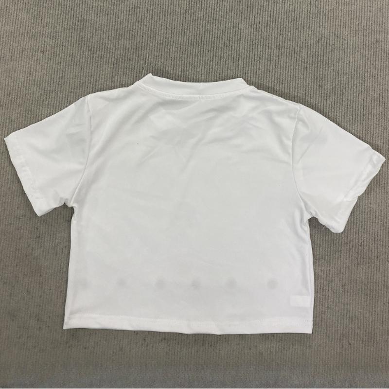 Spring and summer women's short round neck characteristic sexy exposed navel street T-shirt