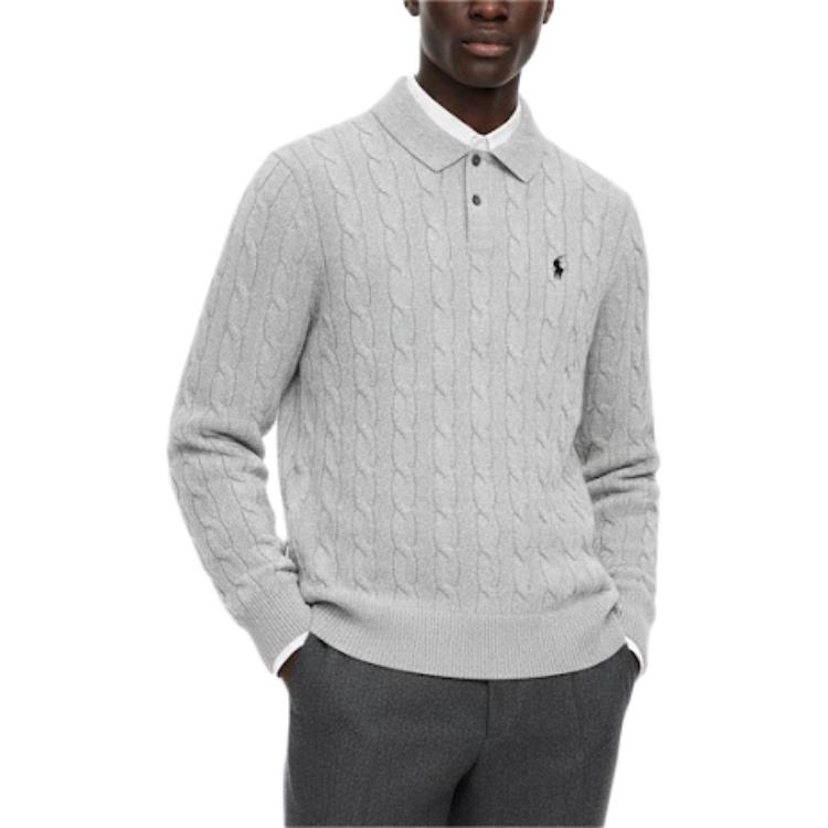 

Polo Ralph Lauren SS26 Однотонный Повседневный Хлопковый Свитер с Косами и Вышитым Микро-Логотипом с Длинным Рукавом на Пуговицах Мужской свитер MNPOSWE1682234-602 XL