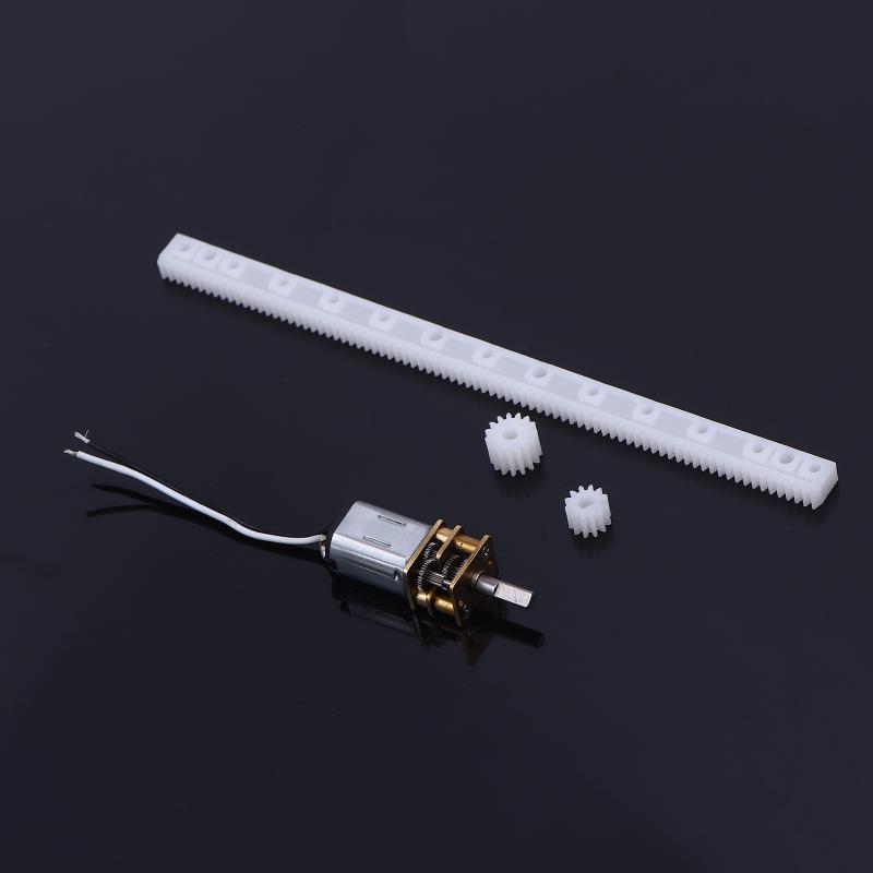 125Mm Guide Rack 3D Hole Gear Linear Drive Gear Rod N20 Geared Motor Kit 12-Tooth 15-Tooth Plastic Gear For Diy Camera Monitor