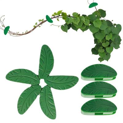Vine Clips 8 PCS Garden Stake Clips Invisible Self Adhesive Leaf Shape Plant Vine Traction Sticker For Climbing Plant Fixing