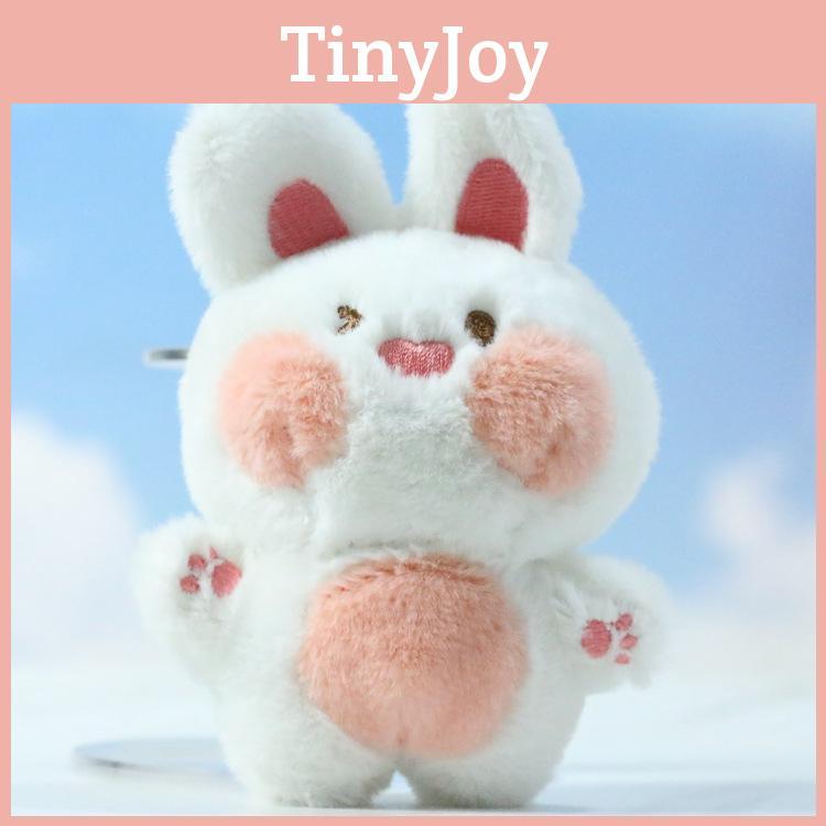 Charming Pink And Blue Plush Bunny Doll Cartoon Keychain Soft Toy For Bags