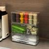 Plastic Tea Bag Storage Box Transparent Dust-proof Straw Storage Box Large Capacity with Lid Cosmetic Storage Box Bedroom
