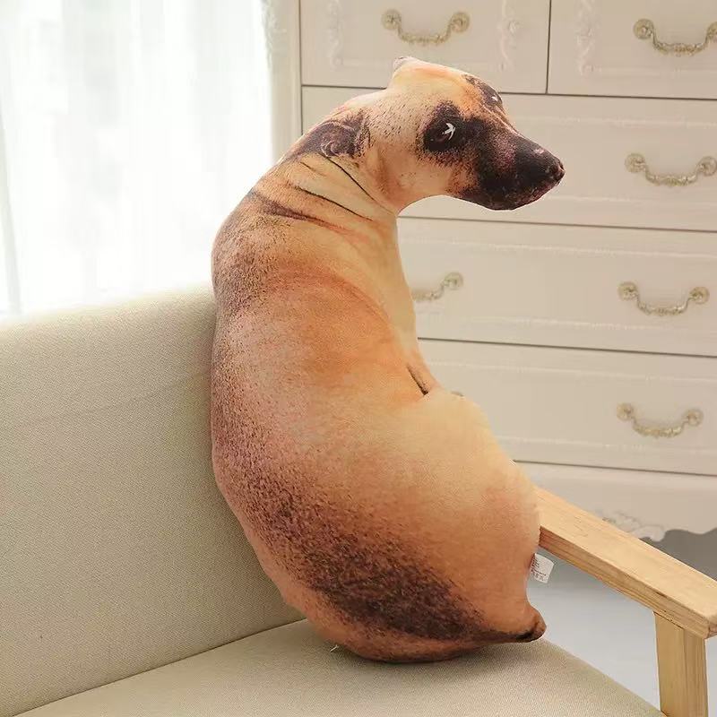 50cm Cute Simulation Dog Plush Toy 3D Printing Stuffed Animal Dog Plush Pillow Stuffed Cartoon Cushion Kids Doll Home Decro Gift