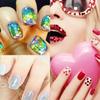 SYGA Acrylic 3D Glitter Powder Manicure Nail Stickers Set of 48 (Multicolour)