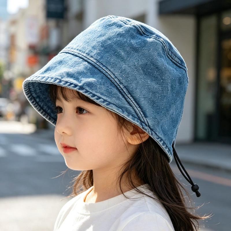 Spring and summer tide travel bucket hat men's basin hat sun hat shade children girls foreign style baby hat cowboy