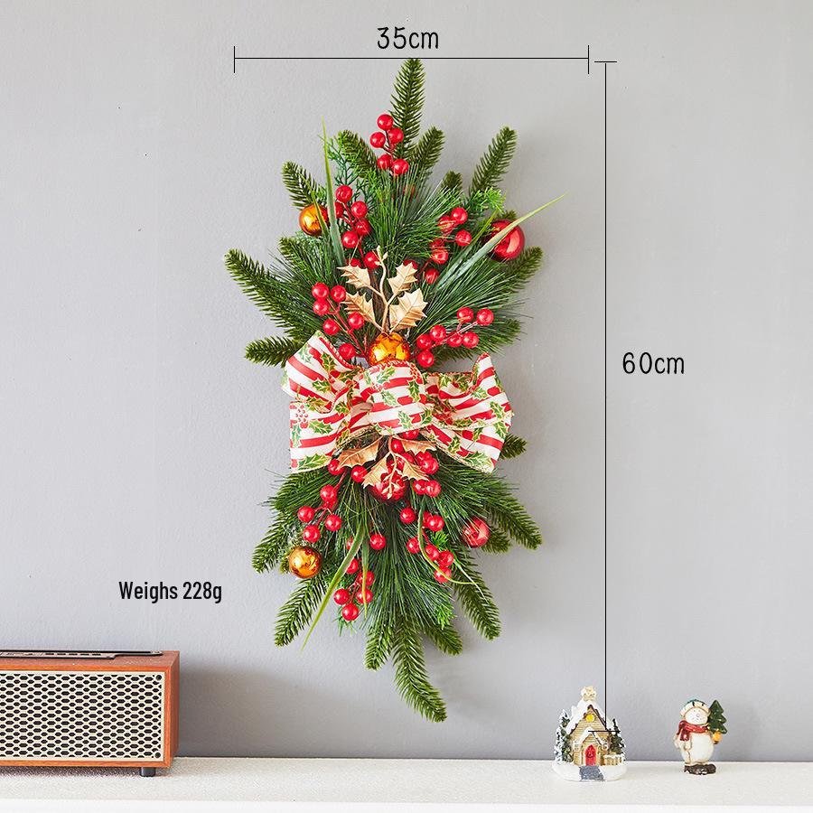 Weihnachtsszene Rattan Treppen- und Türhängekranz Ornament für Kamin, Einkaufszentrum, Hotel