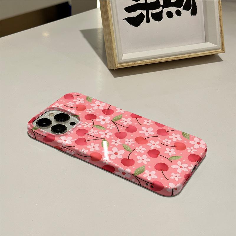 Amazon hot-selling sweet cherry mobile phone case Apple 16 ultra-thin film case iPhone17 anti-drop 14promax