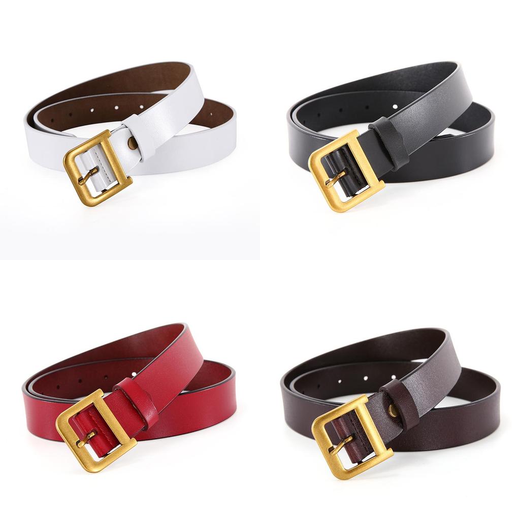 Classic Leather Belt For Women With D Shaped Buckle And Casual Style For Office Or Daily Wear