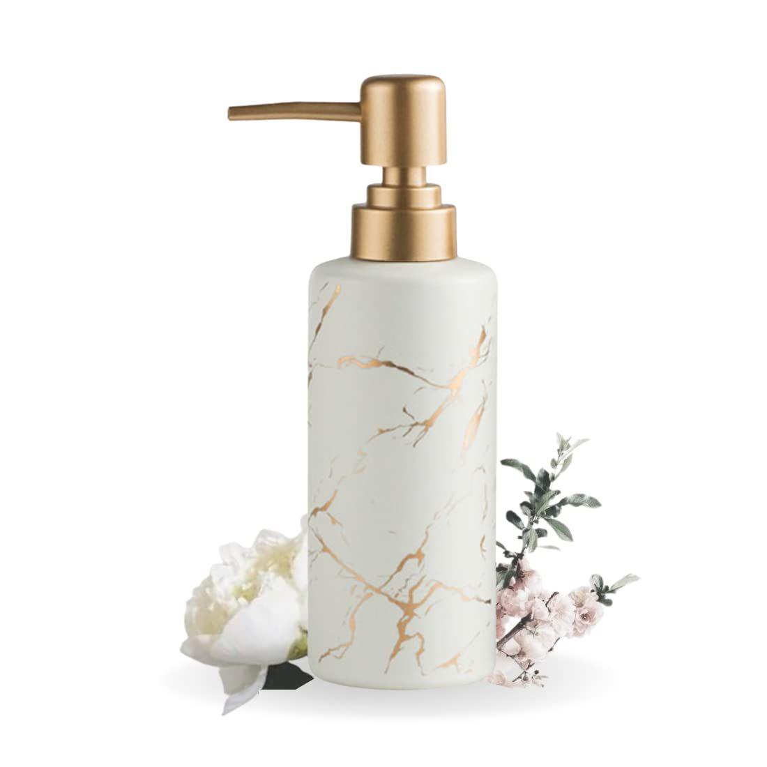 

Керамический дозатор шампуня для ванной (250 мл) - Бутылка-дозатор для мытья рук с помпой для кухни - Дозатор жидкого мыла для умывальника