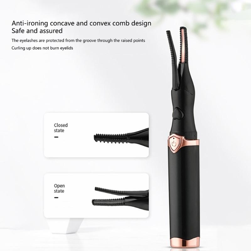 Quick Heating Lash Curler Rechargeable Mini Eyelash Styler Portable Makeup Tool for Lasting Eye Lashes Curling