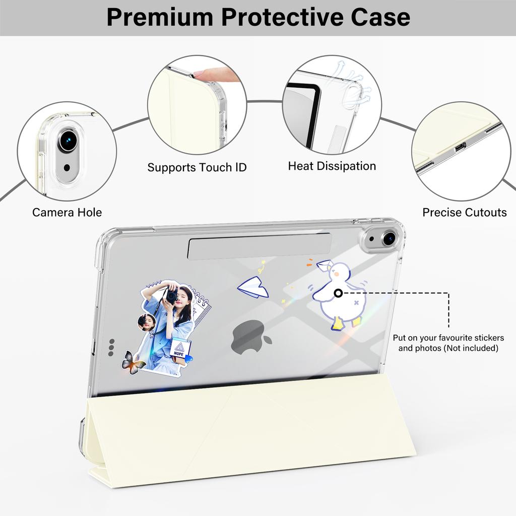 ZOYU for iPad A16 11/10th Sliding Detachable Cover,for iPad Pro 11 13 Air 11 Air 4/5 10.2 7/8/9th mini 67 Magnetic Buckle Cover