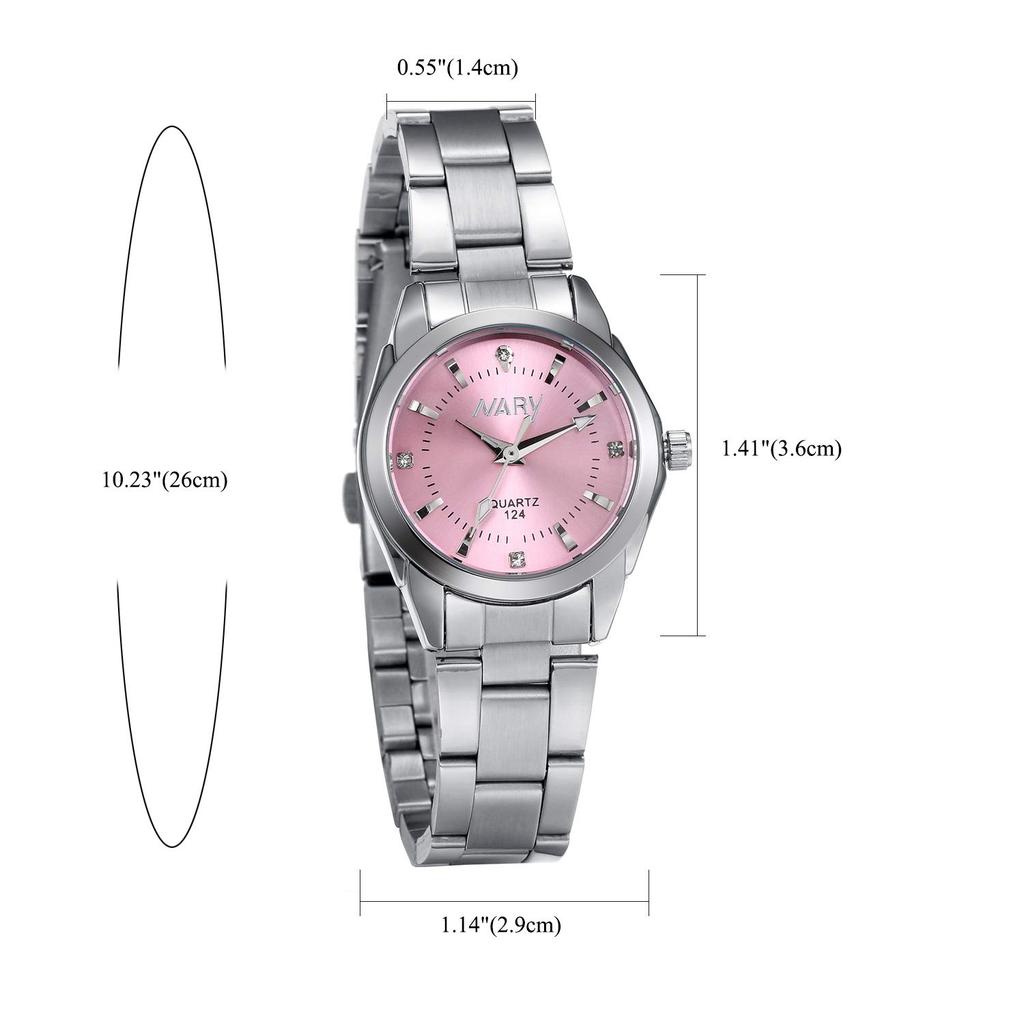 JEWELRYWE Women's Stylish Waterproof Analog Watch with Stainless Steel Strap, Fashion Watch, Women's Accessories, Perfect for Birthdays,