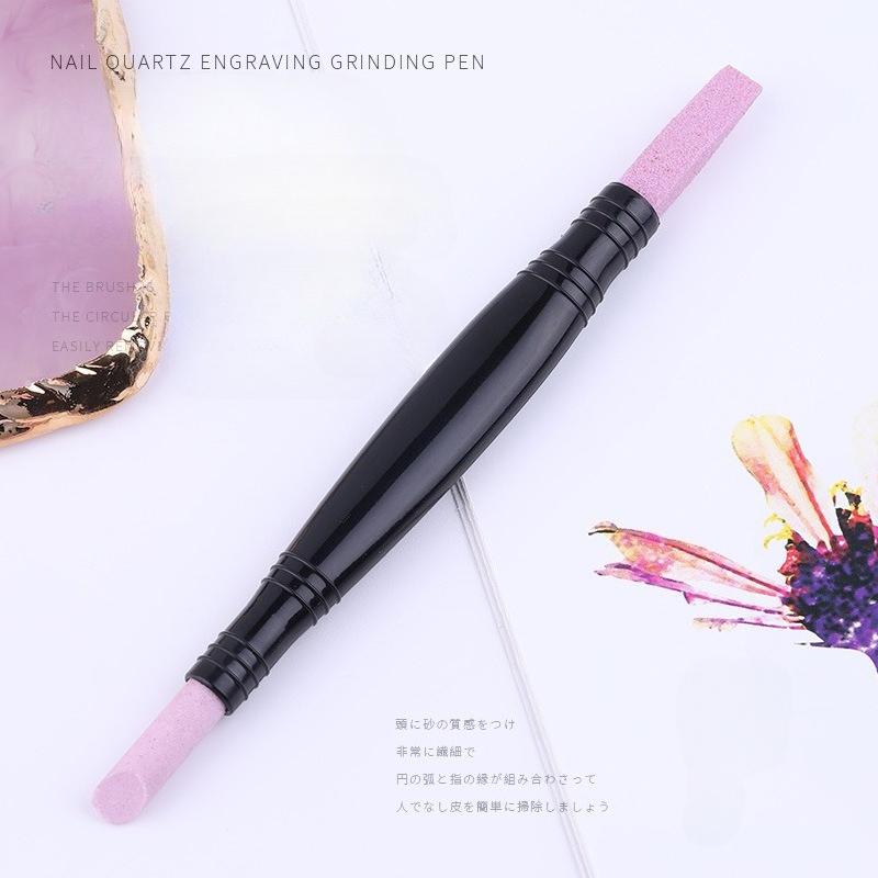 1Pc New Nail Art Quartz Pen, Double-headed Multi-functional Exfoliation and Repair Grinding Pen, Nail Surface Matte Fine Grinding Stick