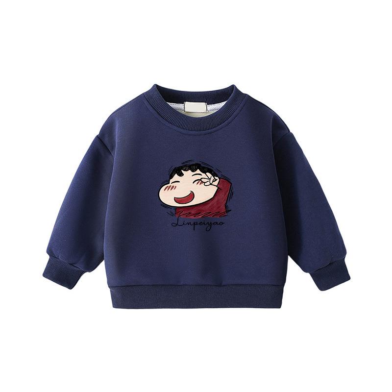 Crayon Shin-chan Long-Sleeve Plus Velvet Sweatshirt for Middle School Students