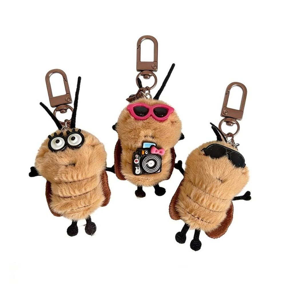 Bag Hanging Plush Cockroach Pendant Ornaments Car Key Ring Personality Cockroach Keychain Gifts