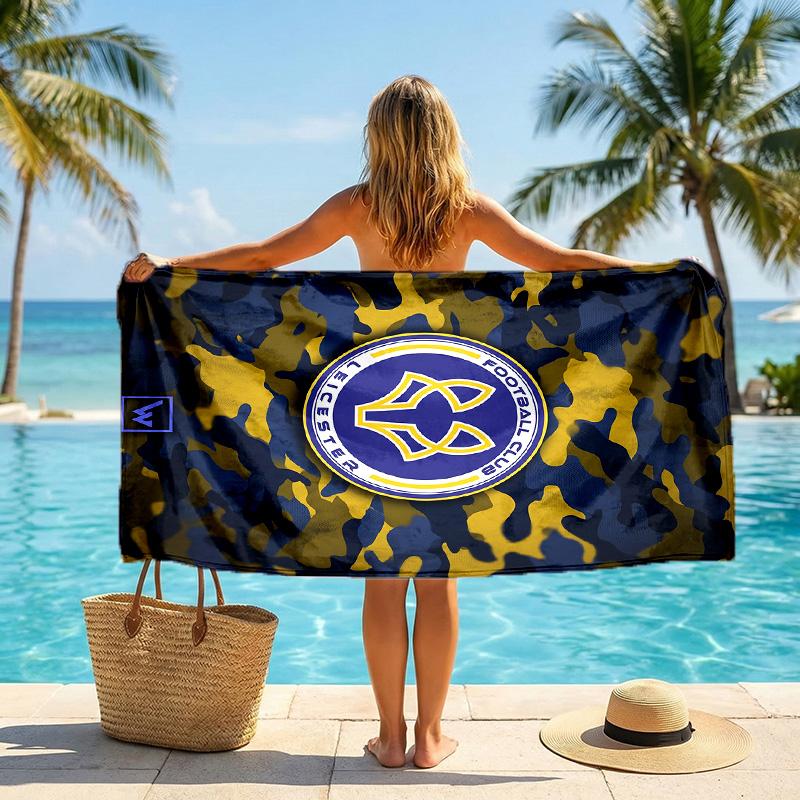 Leicester City Fußball Strandtuch Weiches Mikrofaser Sommerhandtuch Schnelltrocknend Saugfähiges Handtuch für Strand Schwimmbad Reisen