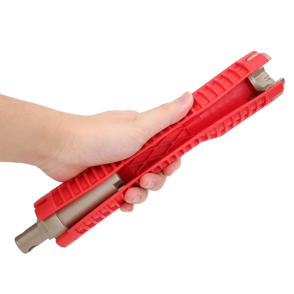 Multifunction Water Pipe Spanner Sink Faucet Socket Wrench Plumbing Tools for Home Use Red