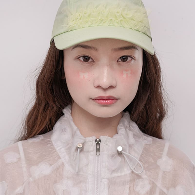 poesiedame RUFFLE CAP IN LIME