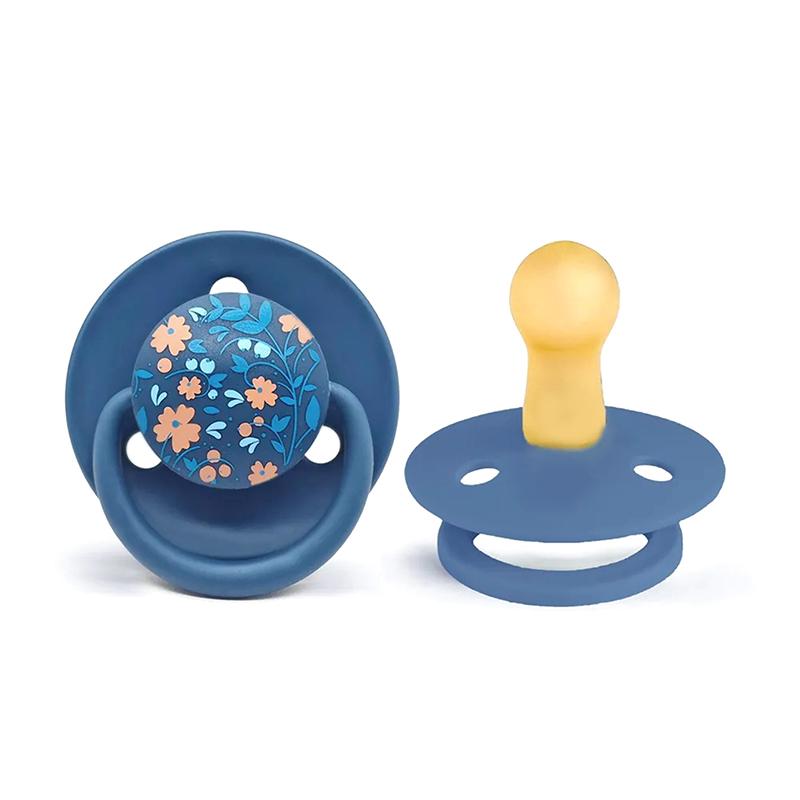 0-3 Year Old Imitation Breast Milk Macaron Color Printed Natural Latex Pacifier Small Flower Shape Dust Lid Gift For Babies