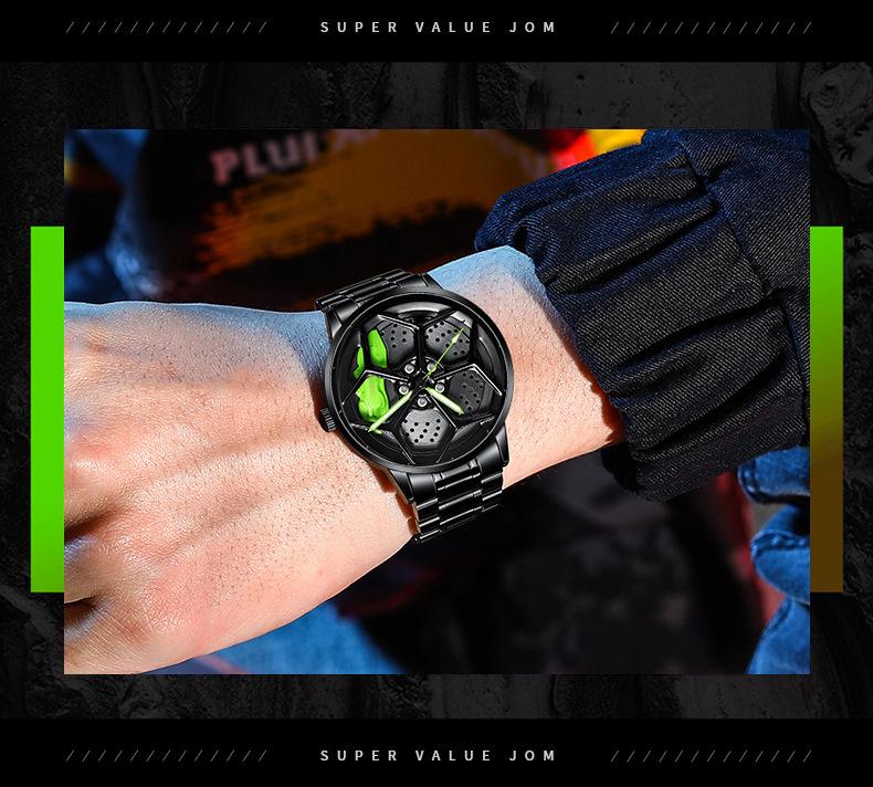 SVJ Multifunctional Men's Off-Road Waterproof Quartz Watch with 3D Hollow Design