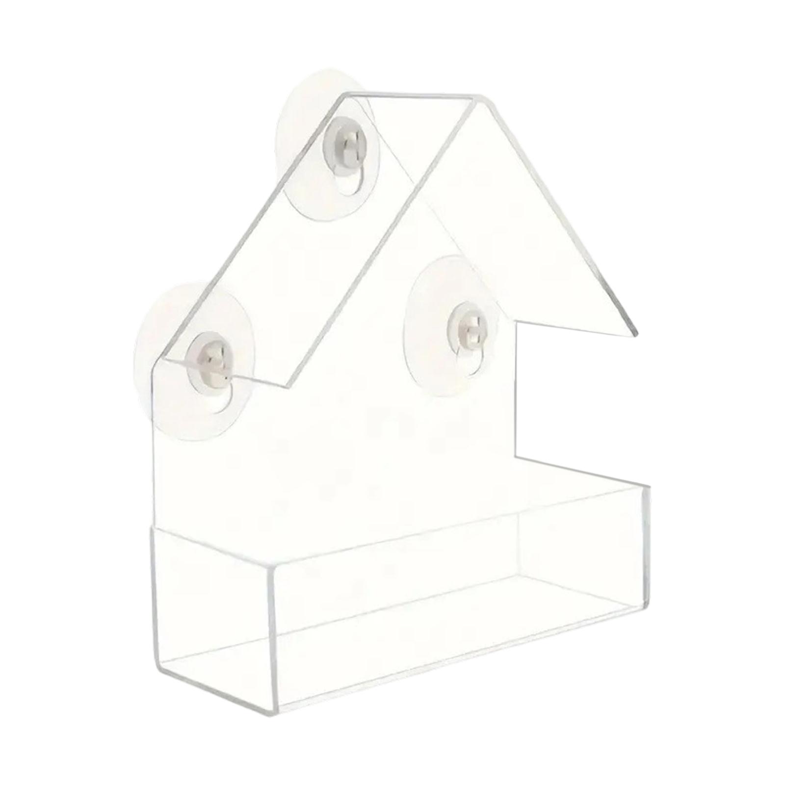 Window Bird Feeder House Type Plastic Acrylic Bird Feeder Acrylic Pet Bird Feeder