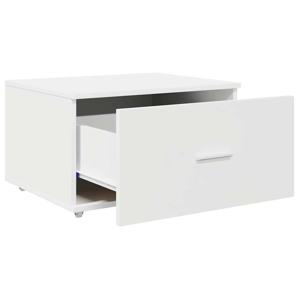 Weißer Schubladenschrank mit Rädern 55 x 45 x 31 cm
