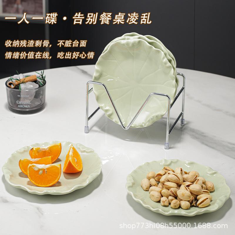 Spuckknochenplatte Haushalt Spuckknochenplatte Snack Keramik Kleiner Teller Schlackenplatte Obstteller Esstisch Müllteller