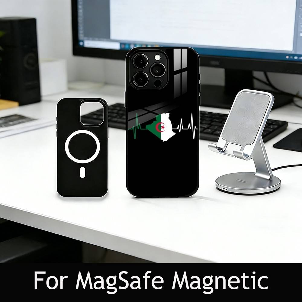A-Algeria F-Flag Phone Case For iPhone17,16,15,14,13,12,11 Plus,Pro Magnetic with Magsafe Wireless Charging