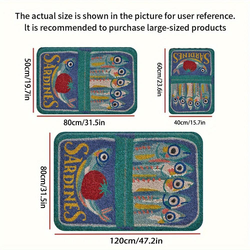 

VIKAMA Blue Herring Can Carpet Kitchen Rug Warm Doormat Welcome Mat Outdoor Carpet Rug For Bedroom Carpet For Live Room Home Dec 40X60CM (1.3X2FT