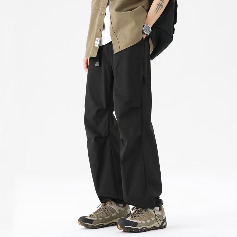 SWAMP AREA Men's American Retro Loose Straight Cargo Pants WS017