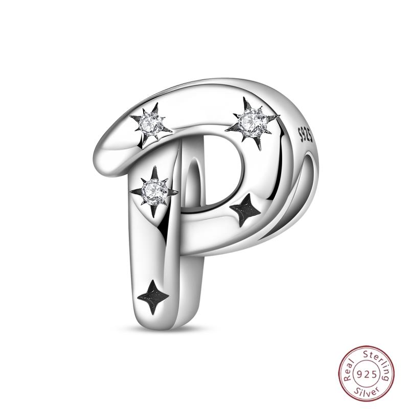 New Copper 26 Alphabet A-Z Charms Star Letter Beads Suitable For Diy Bracelet Women Jewelry Making