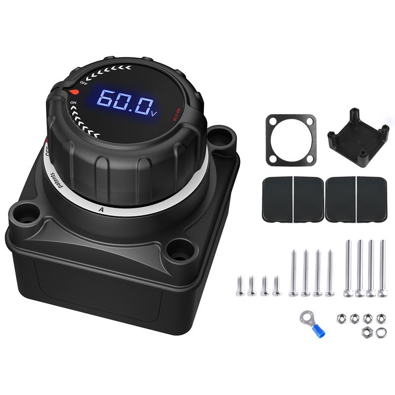 

New Arrival Upgrade Battery Disconnect Switch with Voltmeter for car and truck DC 5-60V Master Isolator Cut/Shut Off Switch