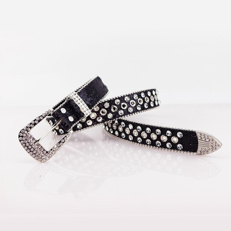 Vintage Glittered Belt Jeans Waistband Punk Style Studded Belt Waistband for Street Player Club Party Wear