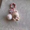 Cute Mini Cute Grain Sitting Flocking Labu Bag Couple Car Keychain Decorative Pendant Mobile Phone Chain Bag