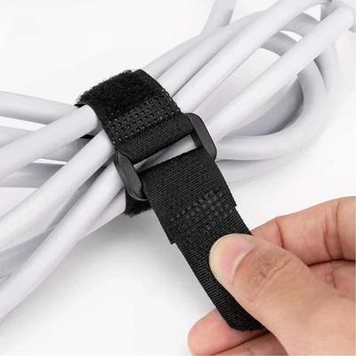 Nouvelles Bandes Velcro Réglables Longueur de Coupe Libre Avec 25 Boucles Bandes de Fixation Noir Gestion des Câbles